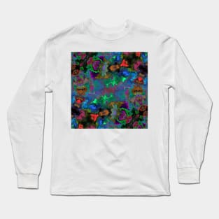 Psychedelic Hippie Square Dark Rainbow Long Sleeve T-Shirt